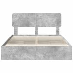 vidaXL Lit de Rangement Gris béton 150 x 200 cm Bois d'ingénierie