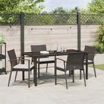 vidaXL Ensemble de 3 Marron PE Rattan Moyenne Solide Rectangulaire