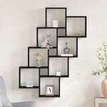 vidaXL Étagère Murale Chêne noir 90 x 15 x 119 5 cm Bois d'ingénierie