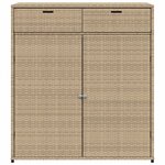 vidaXL Armoire de rangement jardin beige 105x55x113 cm résine tressée