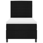 vidaXL Lit à ressort avec matelas noir 100x200 cm tissu