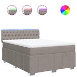 vidaXL Sommier à lattes de lit avec matelas Taupe 140x190 cm Tissu