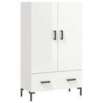 vidaXL Buffet haut blanc brillant 69 5x31x115 cm bois d'ingénierie