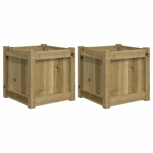 vidaXL Jardinières 2 Pièces bois de pin imprégné