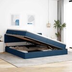 vidaXL Lit de rangement LED avec matelas Bleu 200 x 200 cm Tissu