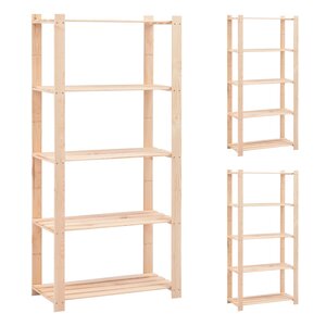 vidaXL Étagères de rangement à 5 niveaux 3 Pièces 80x38x170 cm Pin 250 kg