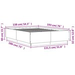 vidaXL Cadre de lit chêne fumé 135x190 cm bois d'ingénierie