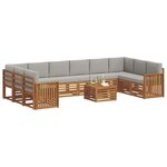 vidaXL Ensemble de canapés d'extérieur 11 pc Gris Naturel et Clair