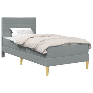vidaXL Cadre de lit Gris clair 90 x 190 cm Polyester