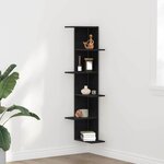 vidaXL Étagère d'angle avec étagère Chêne noir 36.5 x 36.5 x 140 cm