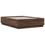 vidaXL Cadre de lit avec LED sans matelas chêne marron 140x190 cm