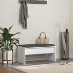 vidaXL Banc d'entrée avec coussin Blanc 80 x 38 x 46 cm