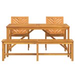 vidaXL Ensemble de salle à manger de jardin en bois massif d'acacia – 4 pièces