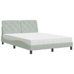 vidaXL Lit avec matelas gris clair 140x190 cm velours