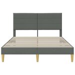 vidaXL Cadre de lit avec tête de lit Gris foncé 140 x 200 cm Tissu