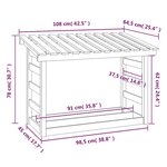 vidaXL Support pour bois de chauffage Blanc 108x64 5x78 cm Bois de pin
