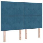 vidaXL Lit à ressorts avec tête de lit Bleu foncé 140 x 200 cm Velours