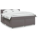 vidaXL Sommier à lattes de lit avec matelas Gris 180x200 cm Similicuir