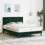 vidaXL Cadre de lit avec tête de lit Vert foncé 160 x 200 cm Velours