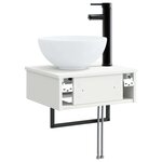 vidaXL Basin de lavage mural Blanc 40 x 35 x 39 cm Bois d'ingénierie