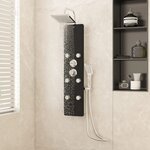 vidaXL Panneau de douche Verre 25x47 5x130 cm Noir