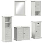 vidaXL Ensemble de mobilier de salle de bain 5 Pièces Blanc antique