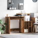 vidaXL Bureau avec Rangement Bois Ancien 120.5 x 44 x 88.5 cm