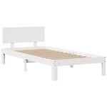 vidaXL Lit bibliothèque sans matelas blanc 150x200 cm bois pin massif