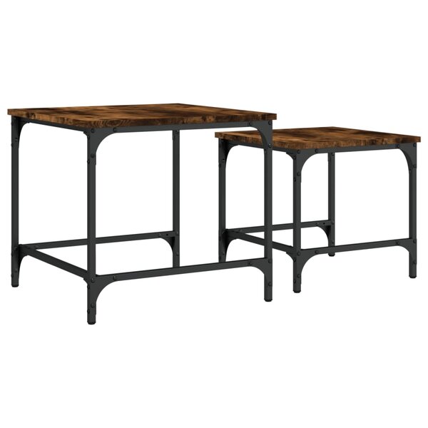 vidaXL Tables basses gigognes 2 Pièces chêne fumé bois d'ingénierie