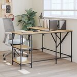 vidaXL Bureau chêne sonoma 139x139x75 cm bois d'ingénierie