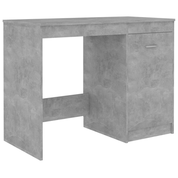 Bureau table poste de travail meuble d'ordinateur informatique étude 100 x 50 x 76 cm bois d'ingénierie gris 02_0023826