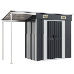 vidaXL Abri de jardin avec toit prolongé anthracite 277x107x181 cm