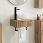 vidaXL Basin de lavage mural Chêne artisanal 40 x 35 x 39 cm