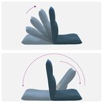 vidaXL Fauteuil de sol ajustable Bleu Velours
