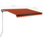 vidaXL Auvent automatique capteur de vent/LED 300x250 cm Orange/marron
