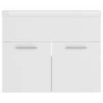 vidaXL Armoire d'évier avec lavabo intégré Blanc Aggloméré