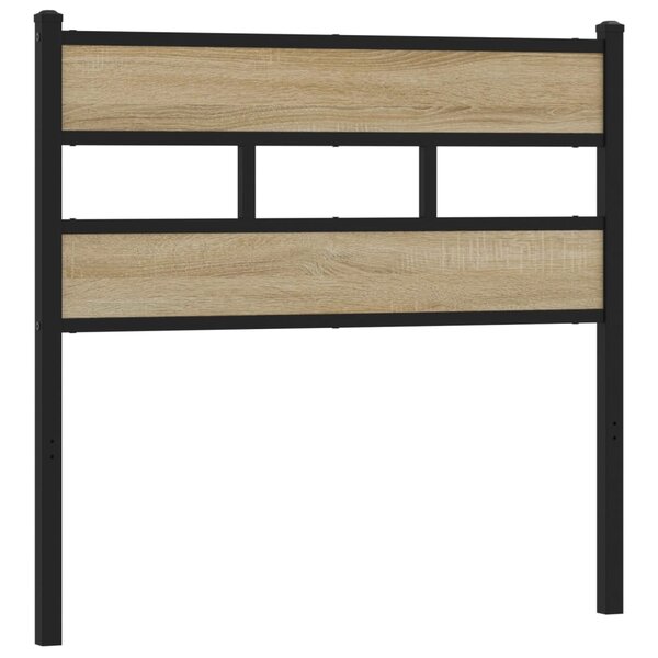 vidaXL Tête de lit chêne sonoma 75 cm fer et bois d'ingénierie