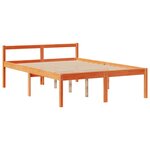 vidaXL Lit bibliothèque sans matelas cire marron 150x200 cm pin massif