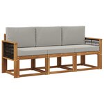vidaXL Ensemble de canapés d'extérieur 3 pc Naturel et gris clair