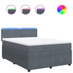 vidaXL Sommier à lattes de lit et matelas Gris foncé 160x200cm Velours