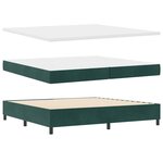 vidaXL Lit à ressort LED avec matelas Vert foncé 200 x 200 cm Velours