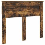 vidaXL Cadre de lit Chêne fumé 135 x 190 cm Bois de pin massif