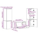 vidaXL Ensemble meuble TV 5 Pièces Blanc brillant Bois d'ingénierie