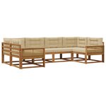 vidaXL Ensemble de canapés d'extérieur 6 pc Naturel et Beige
