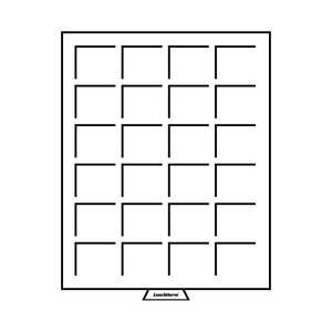 Médaillier MB 24 compartiments carrés jusqu'à 42 mm  teinte fumée.