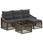 vidaXL Ensemble de canapé de jardin 5 Pièces Gris polyrotin