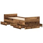 vidaXL Cadre de lit sans matelas vieux bois 100x200 cm bois ingénierie