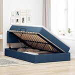 vidaXL Lit avec rangement et matelas avec matelas Bleu 120 x 200 cm
