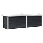 vidaXL Lit surélevé de jardin Anthracite 160x40x45 cm Acier galvanisé