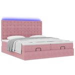 vidaXL Cadre de lit ottoman avec matelas rose 160x200 cm velours